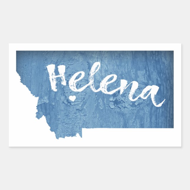Helena Montana Wood Grain Sticker (Front)