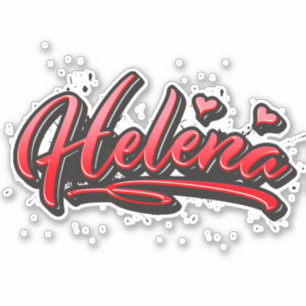Helena red Heart Graffiti Aufkleber Sticker