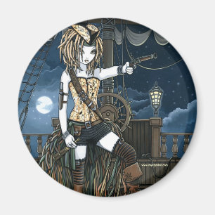 "Helena" Sky Pirate Ship Moon Fae Magnet