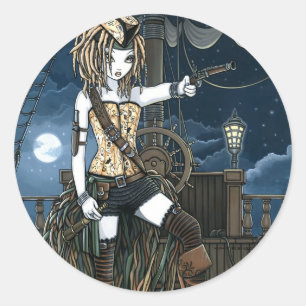 "Helena" Sky Pirate Ship Moon Fae Stickers