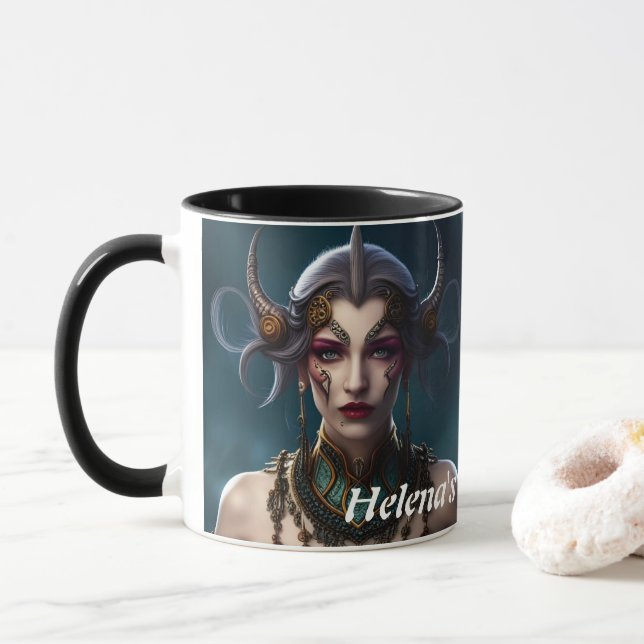 Helena's Morning Tea Personalized Customizable Mug (With Donut)