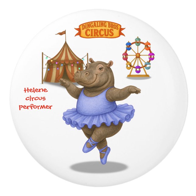 Helene circus performer ceramic knob (Front)