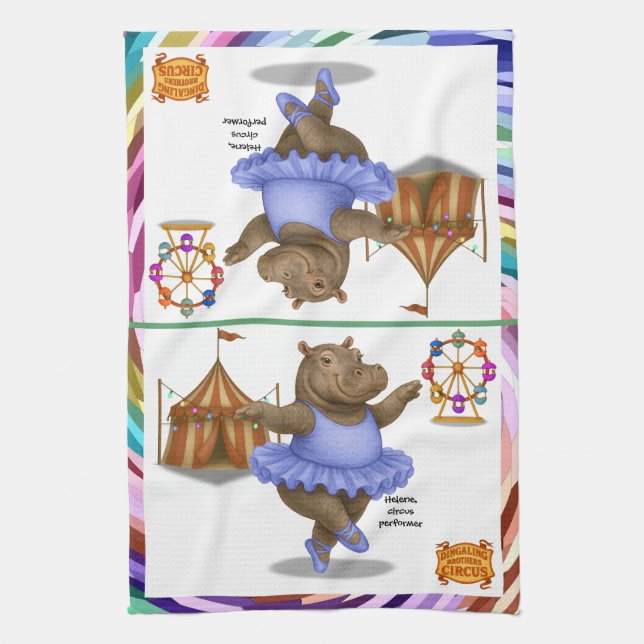 Helene circus performer kitchen towel (Vertical)
