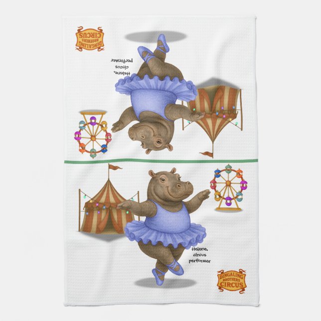 Helene circus performer kitchen towel (Vertical)