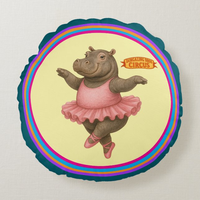 Helene circus performer round pillow (Front)