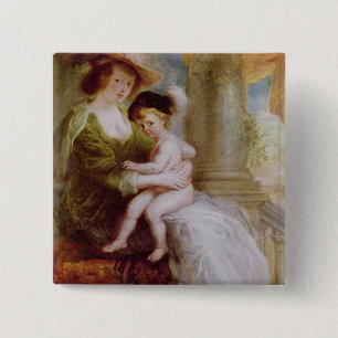 Helene Fourment and her son Frans 2 Inch Square Button