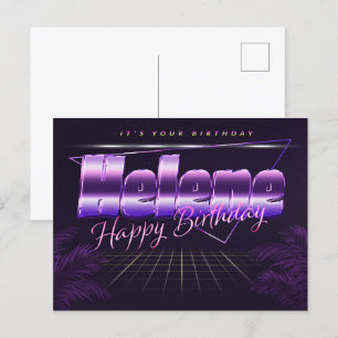Helene Name Vorname lila Postkarte Geburtstag Postcard