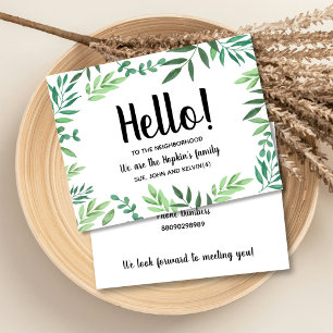 HelHello, Editable We're New to the Neighbourhood  Postcard