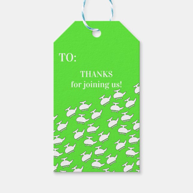 Heli Birthday Party  Gift Tags (Front)