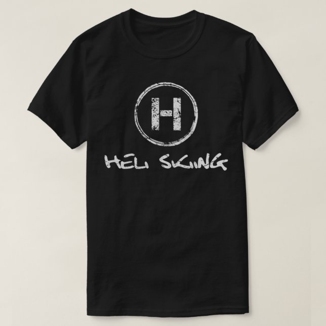 Heli Ski Helicopter Skier 16 T-Shirt (Design Front)