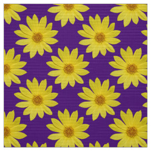 Helianthus 'Lemon Queen' Pattern - Royal Purple Fabric