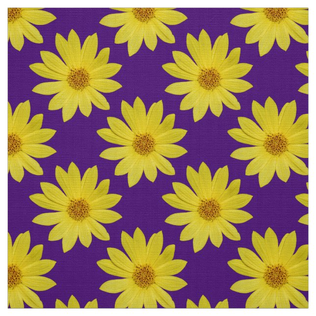 Helianthus 'Lemon Queen' Pattern - Royal Purple Fabric (Swatch)