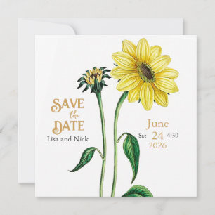 Helianthus Save the Date Wedding Announcement