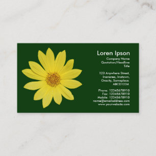 Helianthus (Sun Flower) - Dark Green Business Card
