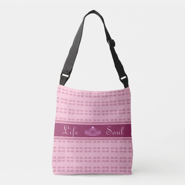 Helicoidal Pattern & Editable Tiara in Rose Gold Crossbody Bag (Front)