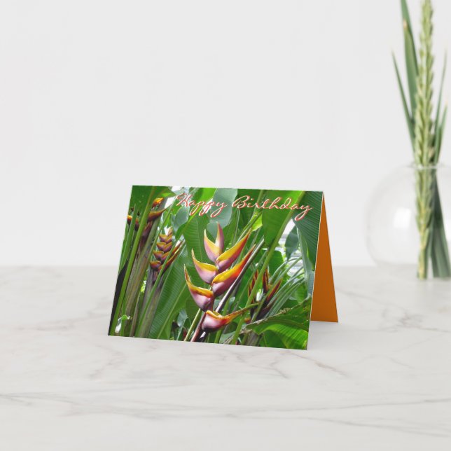 Heliconia Birthday Card (Front)