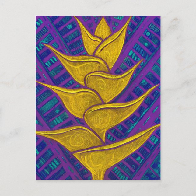 Heliconia Flowers Tropic Botanical Bold Floral Art Postcard (Front)