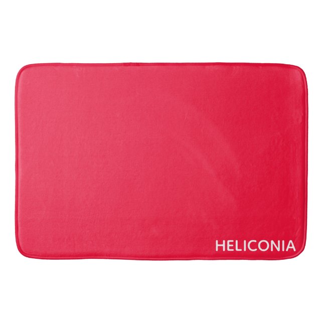 Heliconia red colour name bath mat (Front)