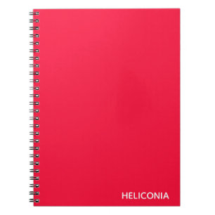 Heliconia red colour name notebook