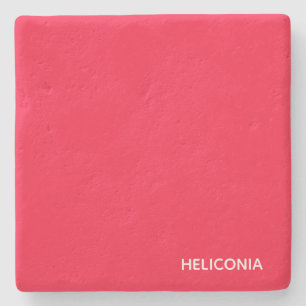 Heliconia red colour name stone coaster