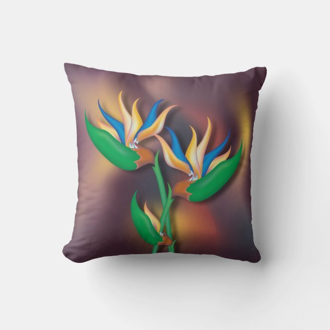 Heliconia Throw Pillow (Front)