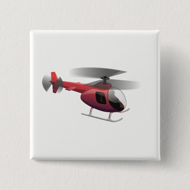 Helicopter 2 Inch Square Button (Front)