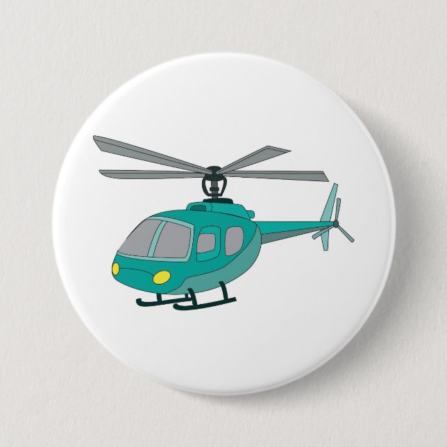 Helicopter 3 Inch Round Button (Front)