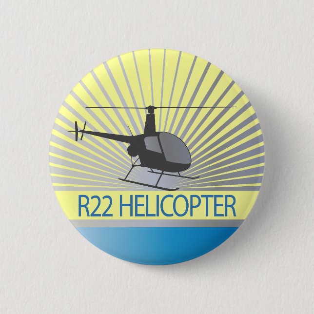 Helicopter Aircraft 2 Inch Round Button (Front)