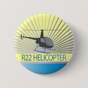 Helicopter Aircraft 2 Inch Round Button