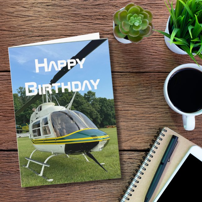 Helicopter Airplane, Cool Aviation Birthday Card (Creator Uploaded)