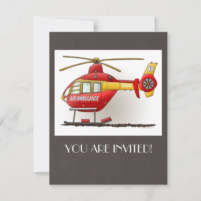 Helicopter Ambulance Invitation (Front)