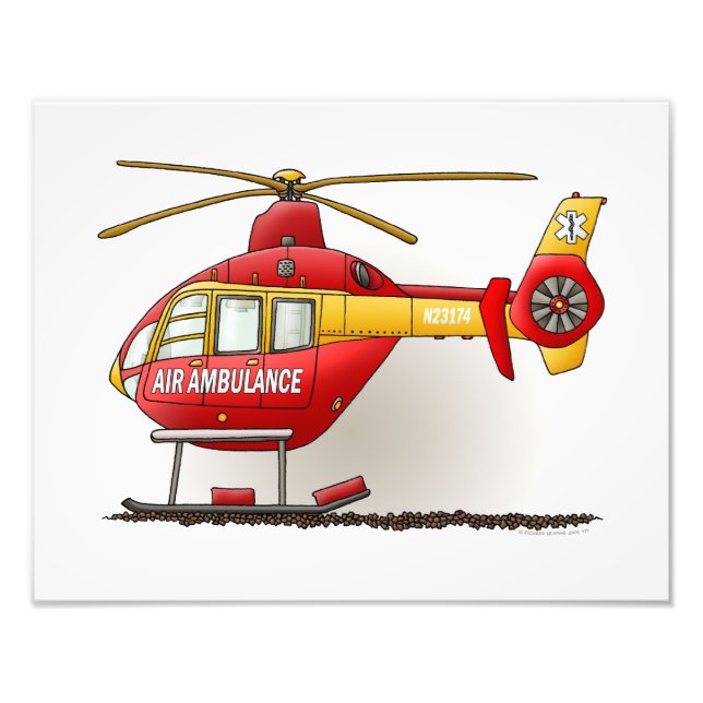 Helicopter Ambulance Photo Print (Front)