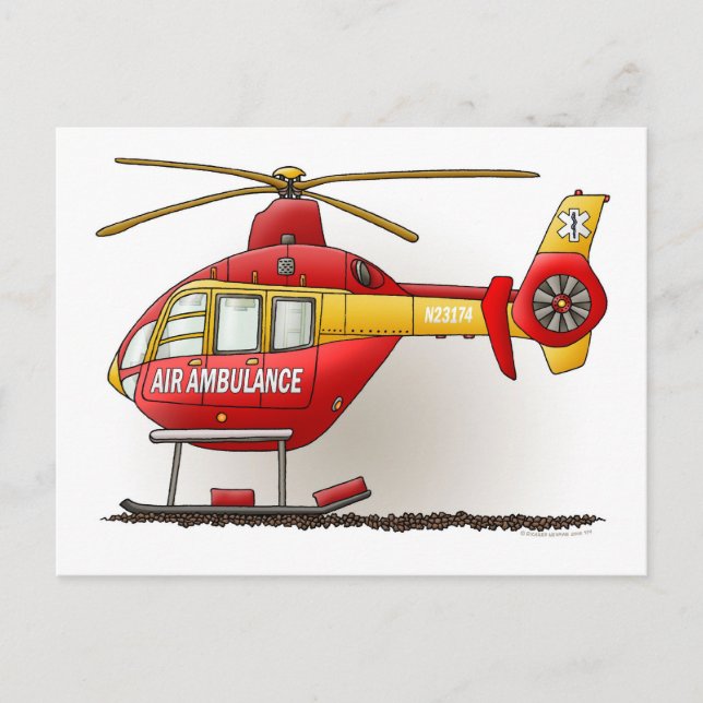 Helicopter Ambulance Postcard (Front)