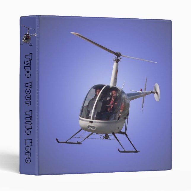 Helicopter Binder Cool Helicopter Book Binders (Front/Spine)
