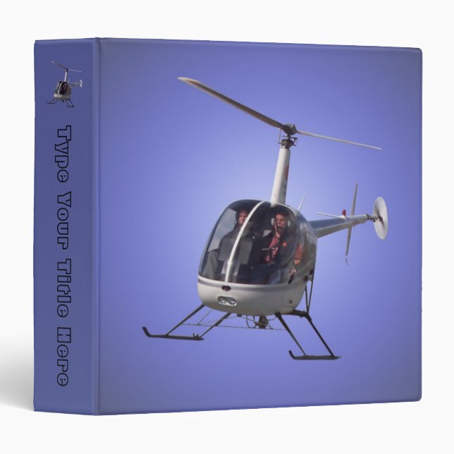 Helicopter Binder Cool Helicopter Book Binders (Front/Spine)