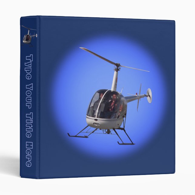 Helicopter Binder Cool Helicopter Book Binders (Front/Spine)