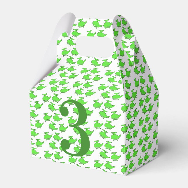 Helicopter Birthday Party  Favor Box (Front Side)