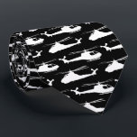 Helicopter Black and White Aviation Patterned Tie<br><div class="desc">Cool black and white tie printed with helicopters. Ideal gift idea for the helicopter pilot,  aviation fans and air force. Check out more aviation gifts in the Occupations category in our store.</div>