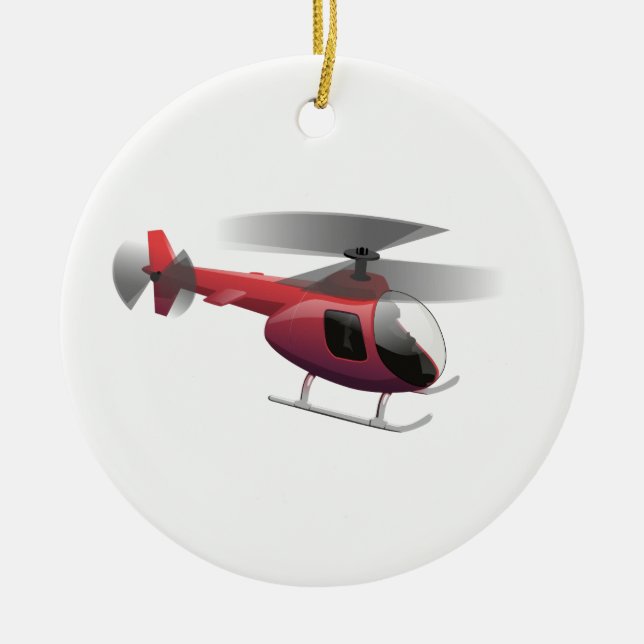 Helicopter Ceramic Ornament (Front)
