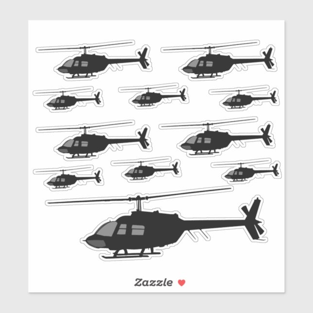Helicopter Chopper Silhouette Customize Colour (Sheet)