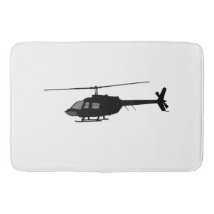 Helicopter Chopper Silhouette Customize Colour Bath Mat