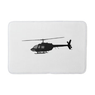 Helicopter Chopper Silhouette Customize Colour Bath Mat
