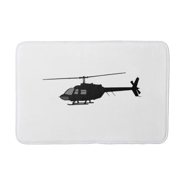 Helicopter Chopper Silhouette Customize Colour Bath Mat (Front)