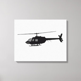 Helicopter Chopper Silhouette Customize Colour Canvas Print