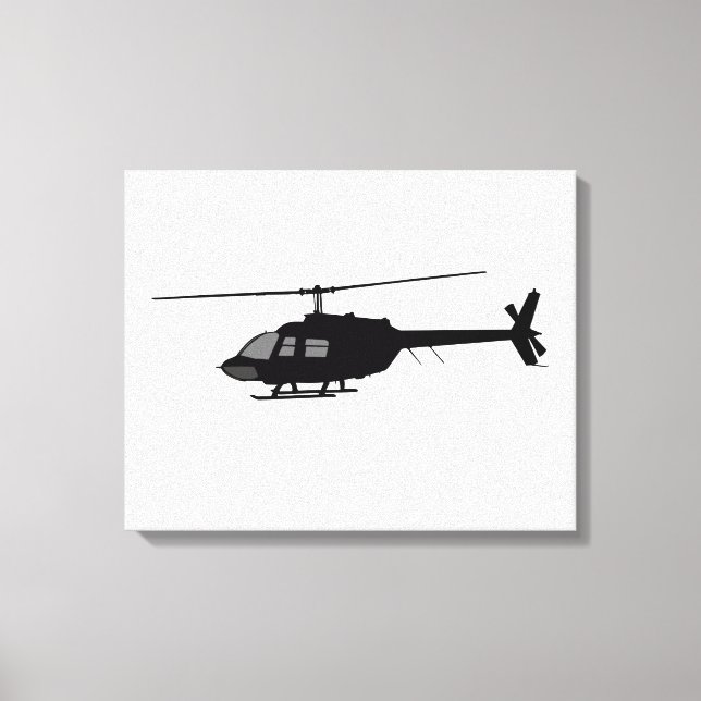 Helicopter Chopper Silhouette Customize Colour Canvas Print (Front)