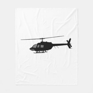 Helicopter Chopper Silhouette Customize Colour Fleece Blanket