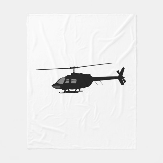 Helicopter Chopper Silhouette Customize Colour Fleece Blanket (Front)