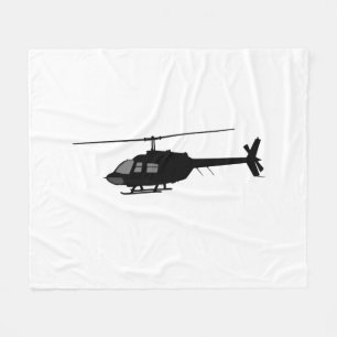 Helicopter Chopper Silhouette Customize Colour Fleece Blanket