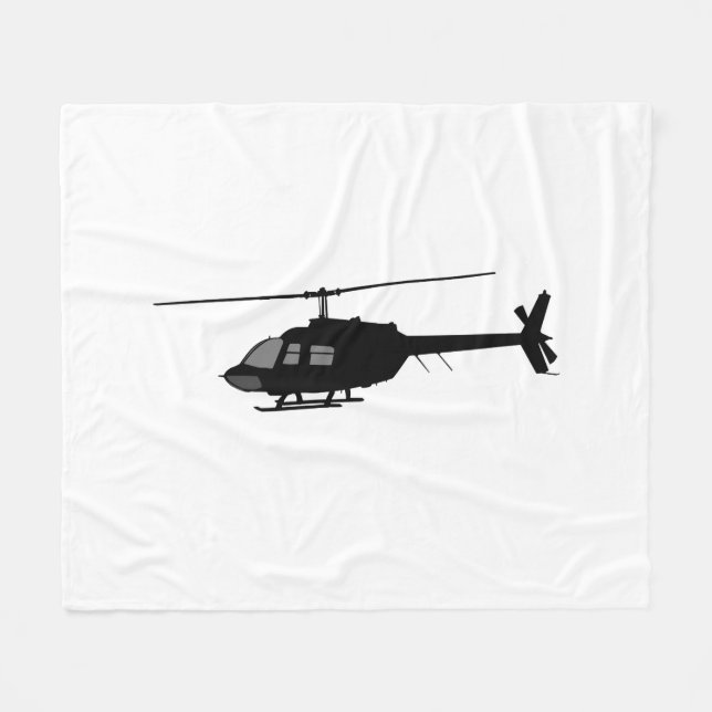 Helicopter Chopper Silhouette Customize Colour Fleece Blanket (Front (Horizontal))