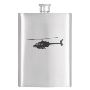 Helicopter Chopper Silhouette Customize Colour Hip Flask
